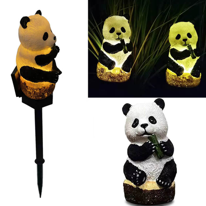 LZINA™ | Solar resin panda outdoor waterproof patio decoration ground light