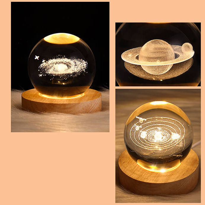 Enchanted Star System Crystal Ball USB LED Night Light Table Lamp