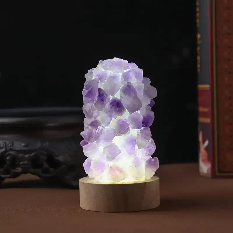 BowLift Amethyst Crystal Lamp — Calming Healing Energy with Gentle, Soothing Light