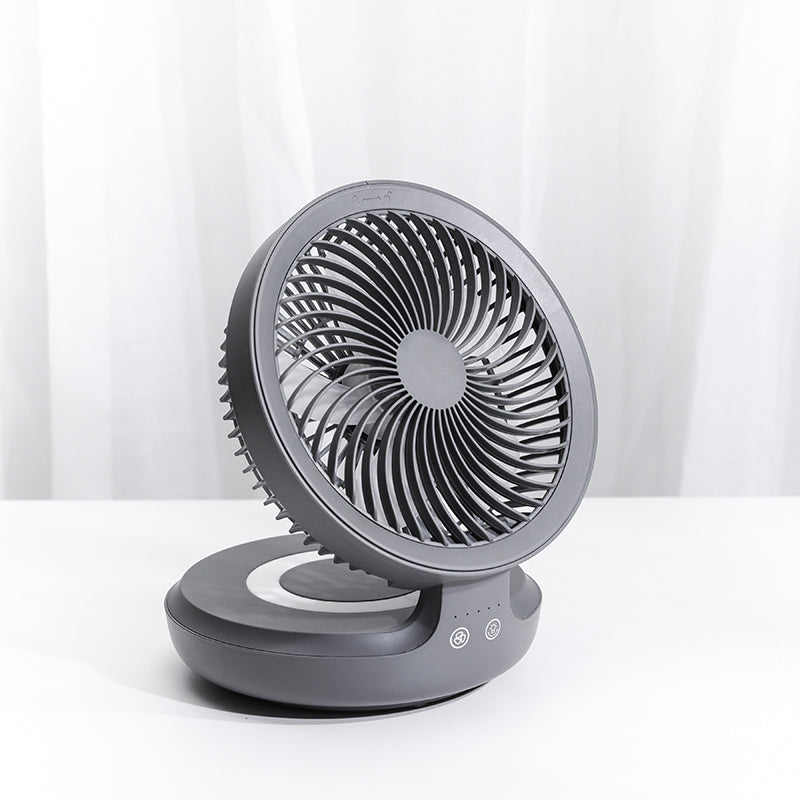 LZINA™ | Rechargeable Foldable Desktop Fan, with Four Modes, Night Light and Adjustable Angle, for Study, Sleep, Work and Outdoors