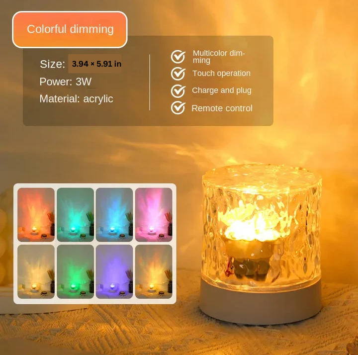 LZINA™ | Crystal Ripple Projector Night Light