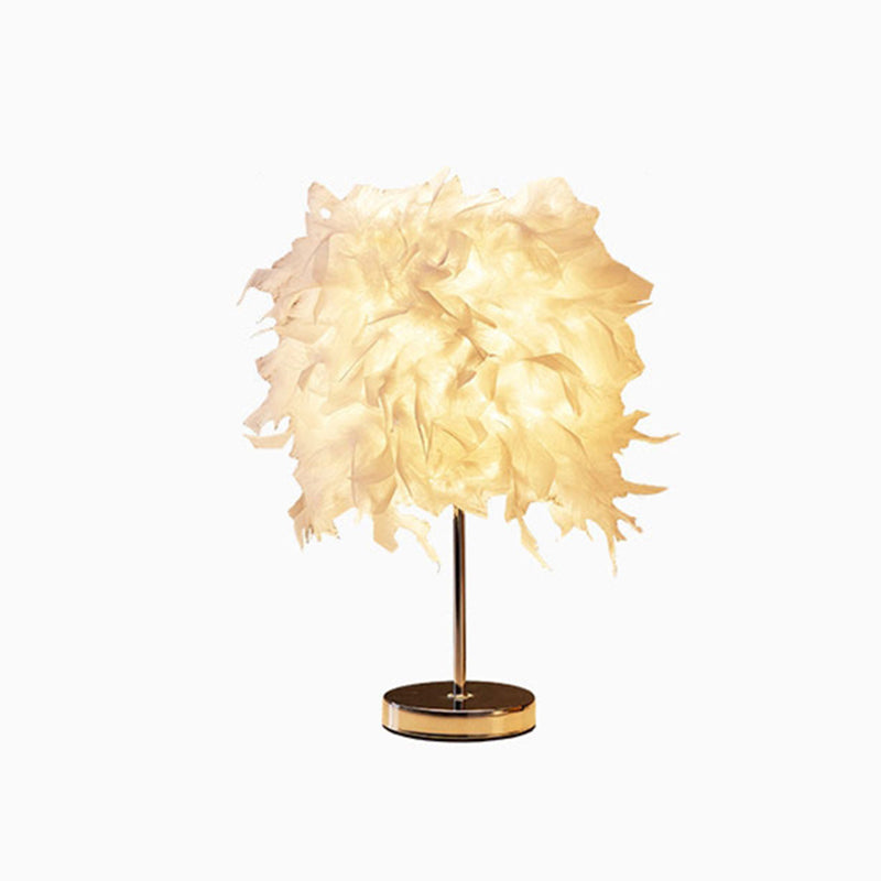 BowLift White Cylindrical Table Lamp - Sleek Minimalist Design with a Single Bulb