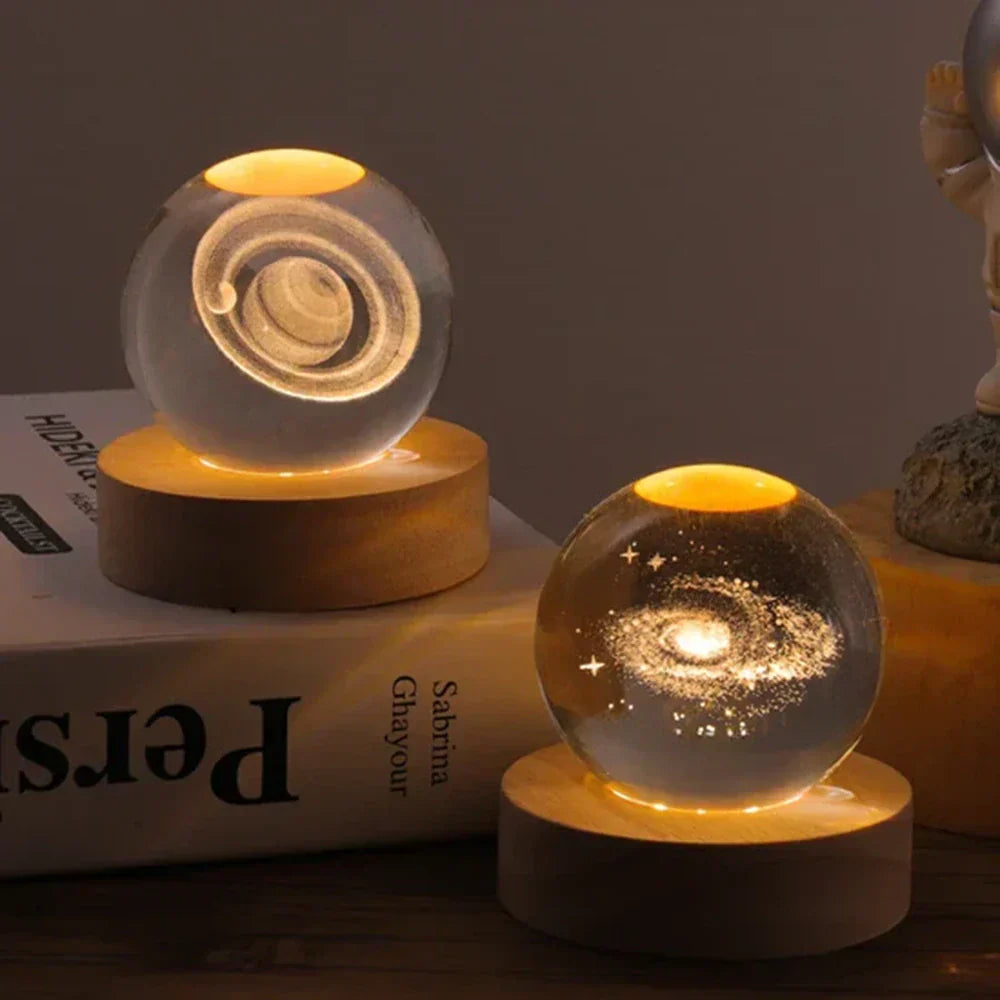 LZINA™ | LED Night Light with 3D Crystal Sphere