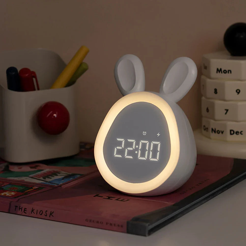 LZINA™ | GlowBunny – Cute Kids Alarm Clock with Night Light & Adjustable Brightness