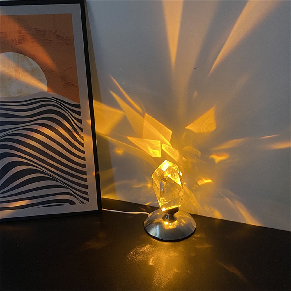 BowLift Crystal Bedside Lamp — Elegant Nightstand Lighting with a Sparkling Crystal Accent