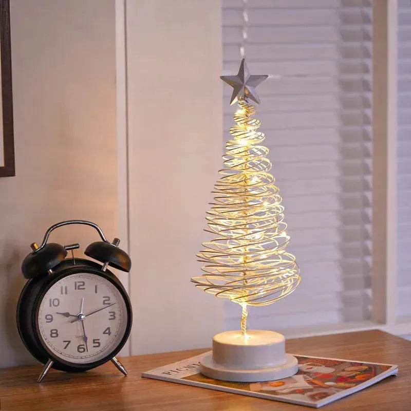 LZINA™ | Spiral LED Light Christmas Tree Decoration Night Light Ornaments