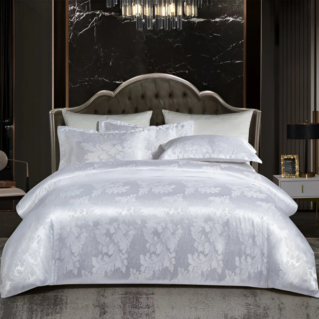 BowLift | Satin Floral Bedding Set with Duvet Cover and Pillowcases