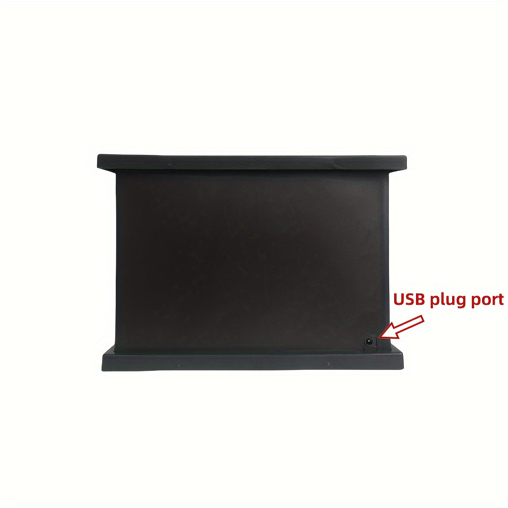 BowLift Cozy Rectangular Fireplace Lantern Lamp with Realistic Flame Effect