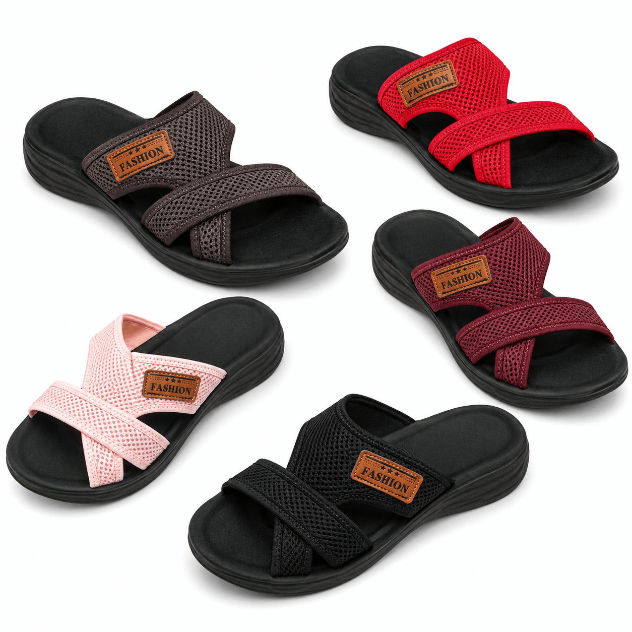 Women’s Mesh Wedge Sandals Open Toe Pull On Summer Shoes