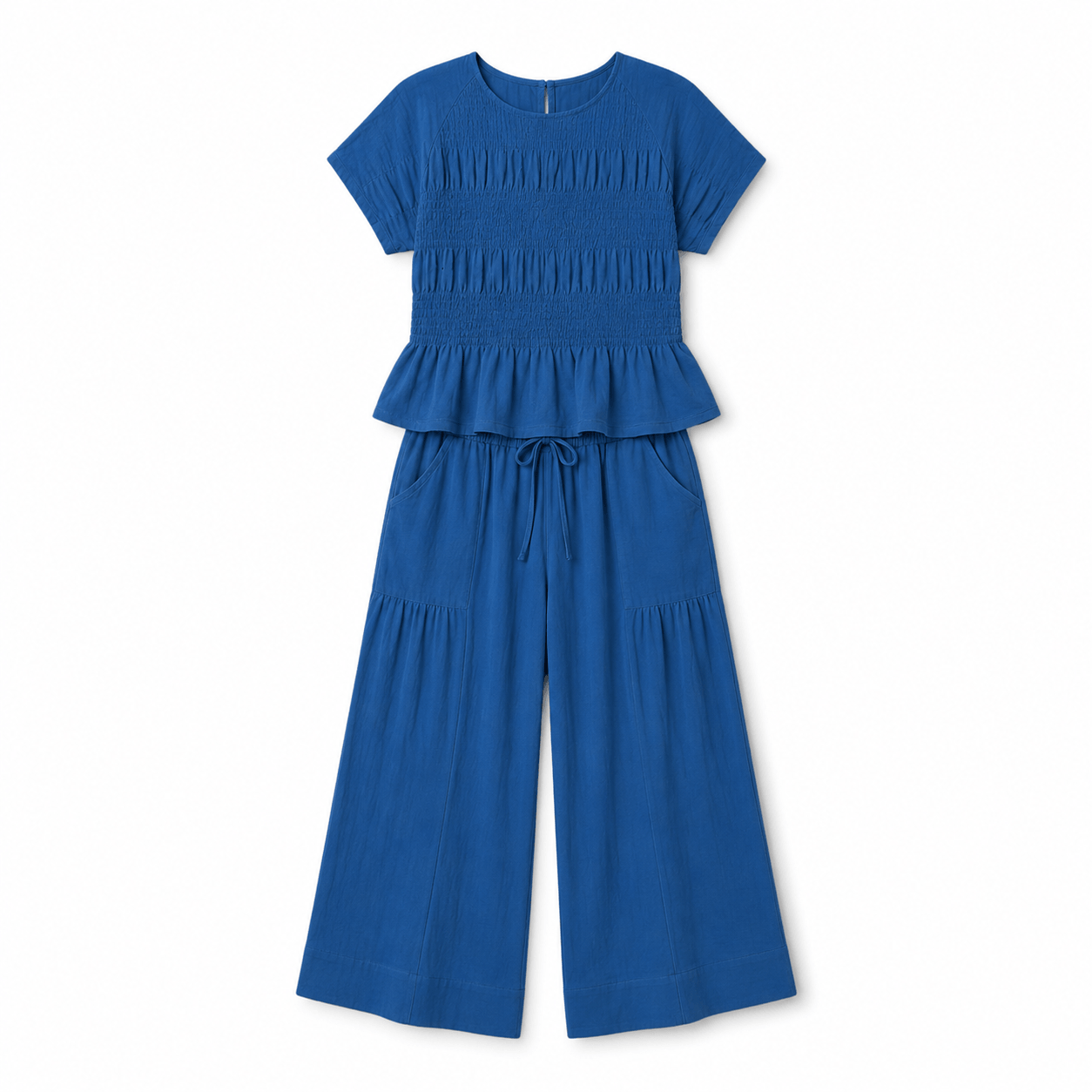 Women’s Peplum Top & Wide Leg Trousers Co-Ord Set