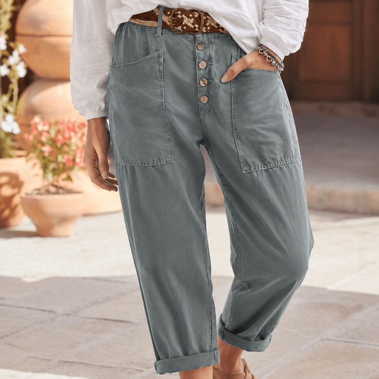Women’s High Waist Tapered Casual Trousers