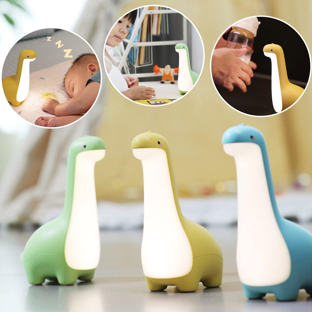 LZINA™ | DinoSnug – Soft Glow Dinosaur Night Light for Kids