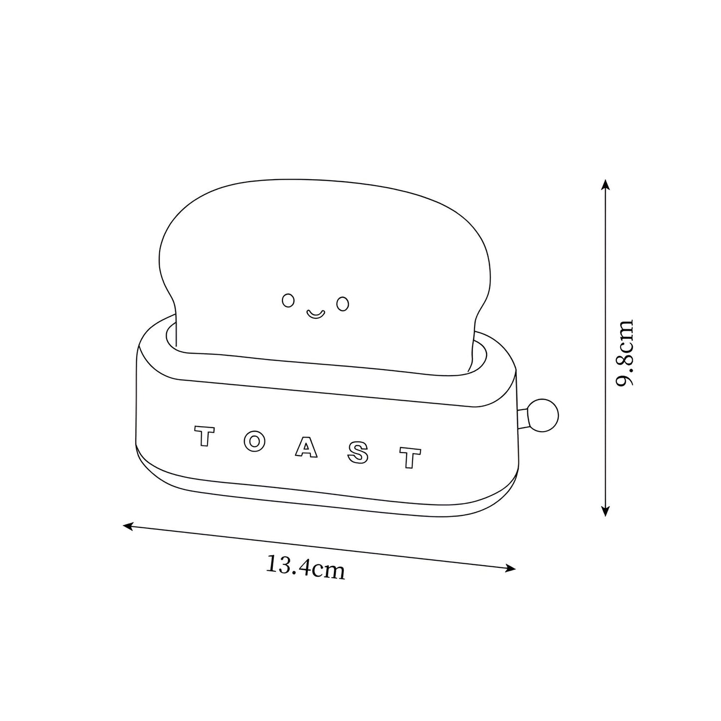 LZINA™ | TinyToast Table Lamp – Portable Toaster-Shaped Night Light with Dimmable LED & USB Port