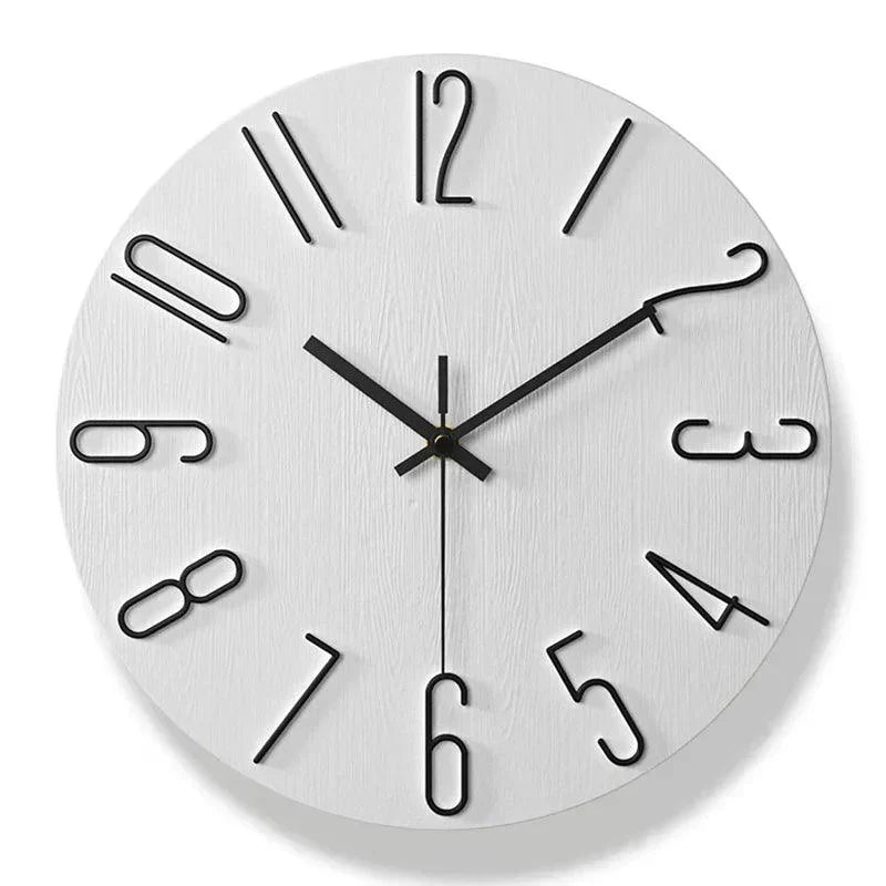 BowLift | Frameless Wall Clock Made of Wood – Nordic Minimalist Silent Clock for Modern Home Decor