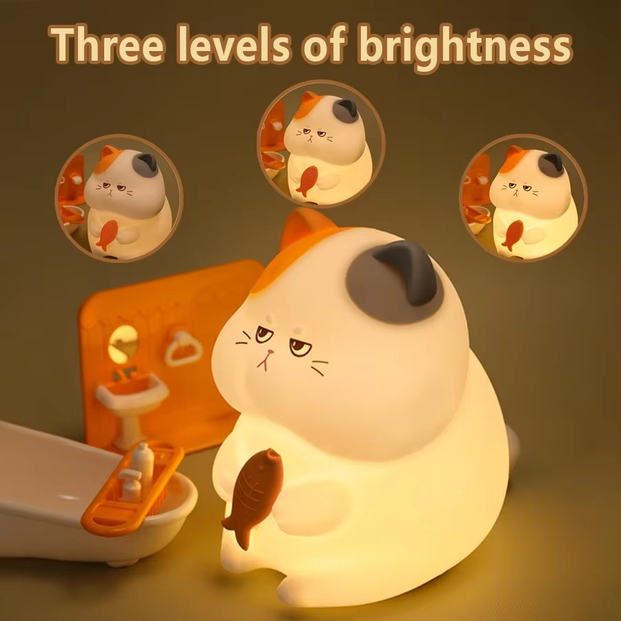 LZINA™ | Rechargeable Silicone Cat Night Light - Soft Touch Mood Lamp