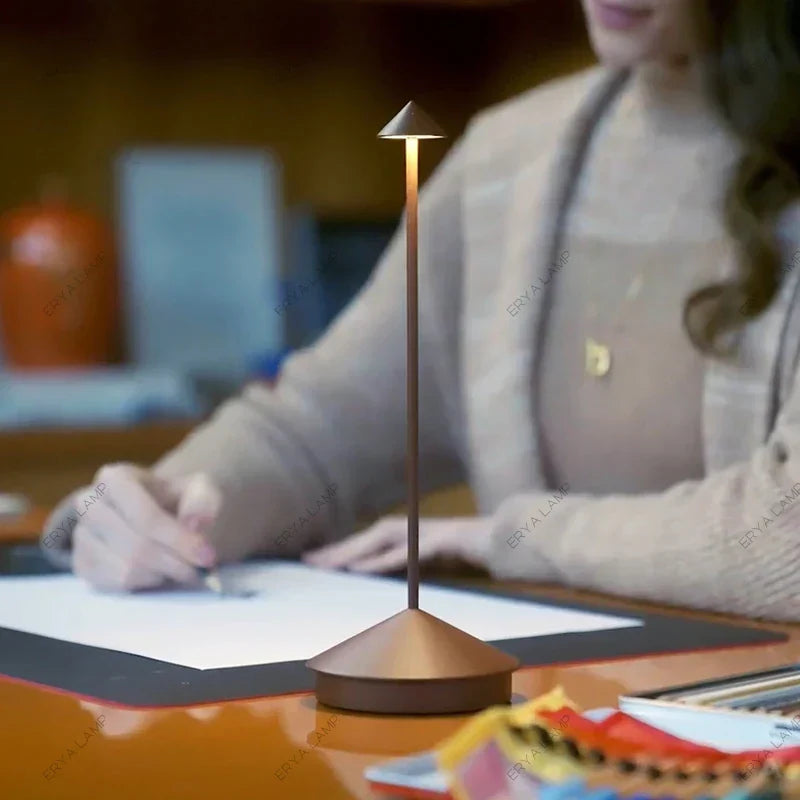 BowLift Rechargeable Table Lamp - Touch LED, Creative Dining Room Accent, Pina Pro, Ideal for Hotels, Bars & Desks, Decorative Desk Light