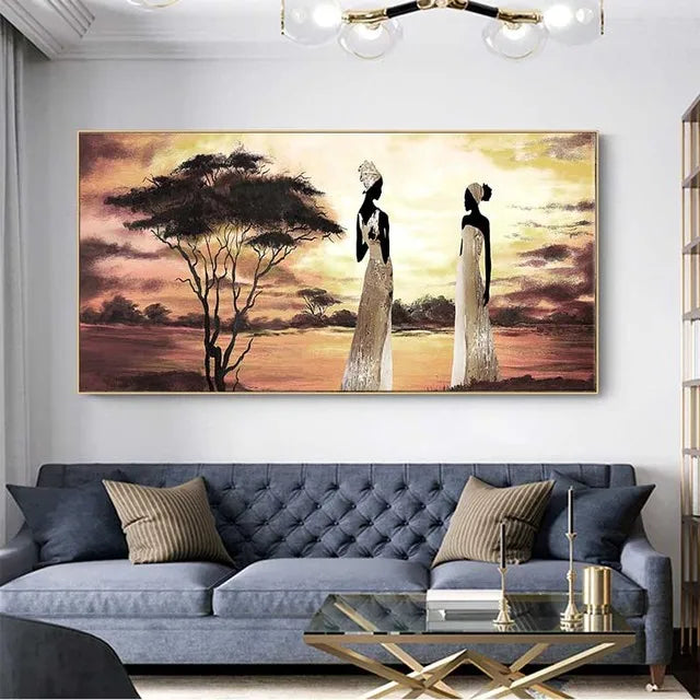 LZINA™ | Plus Sizes Abstract African Woman Canvas Painting