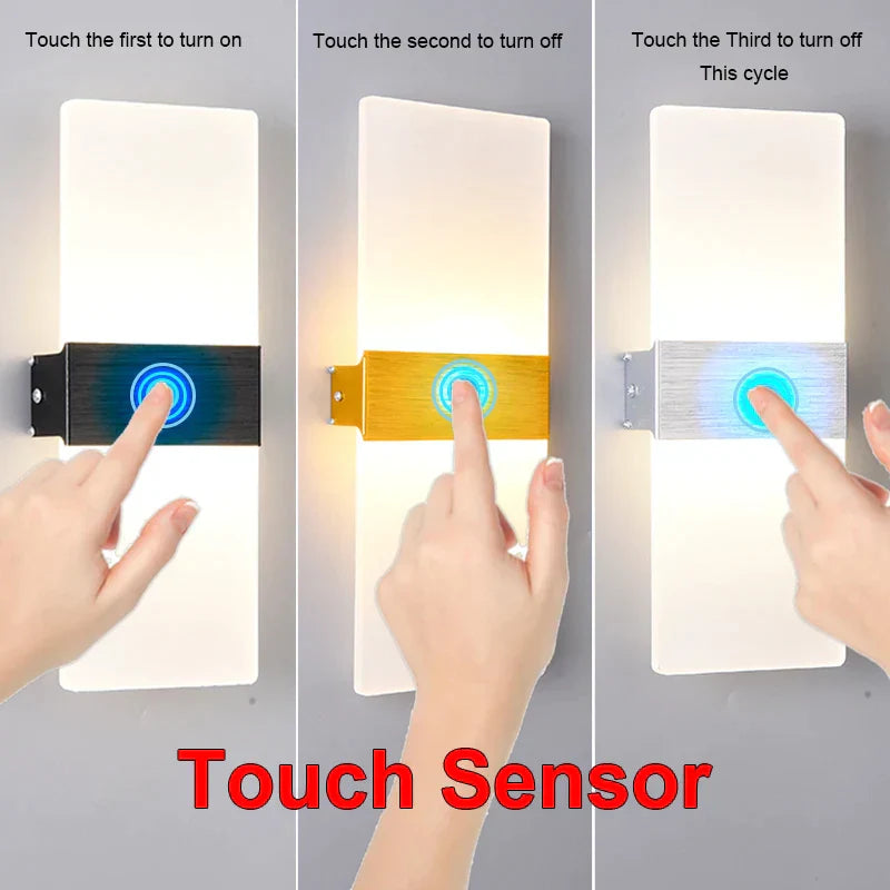 BowLift Motion-Sensor Wall Light – Modern Aluminum & Acrylic Decorative Fixture for Interior Lighting (Kitchen, Bedroom, Hallway, Corridor)
