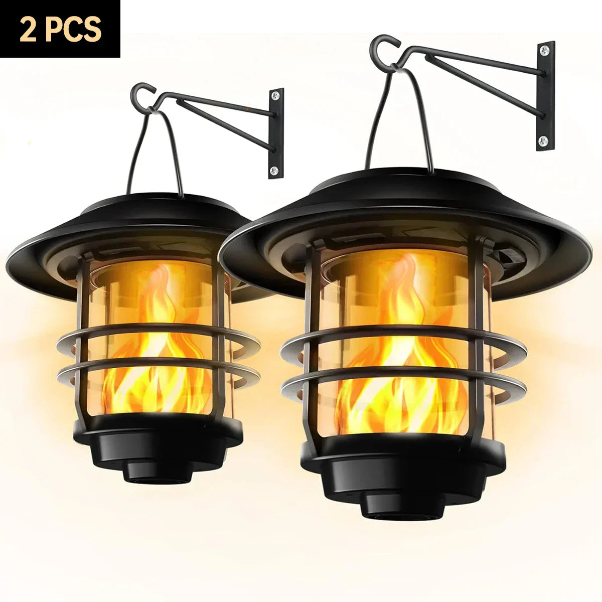 LZINA™ | Solar Wireless Waterproof Flickering Sun Flame Lantern Light | - WallLant