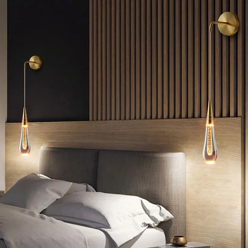 BowLift | Luxe Wall Lamp with Sparkling Crystal Drops