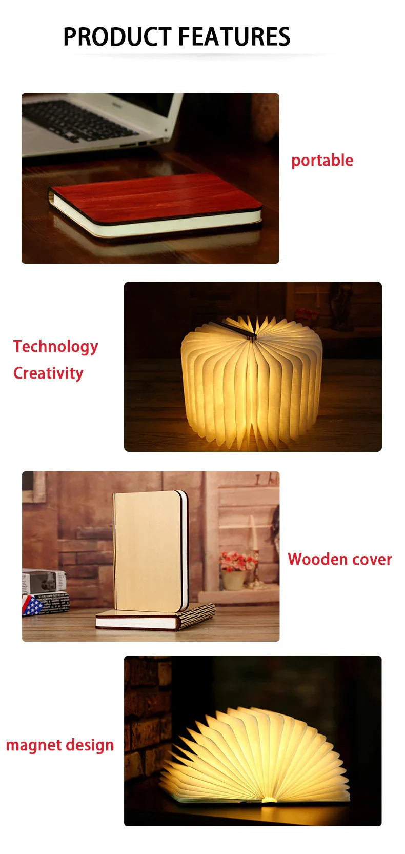 LZINA™ | Creative Book LED Night Light