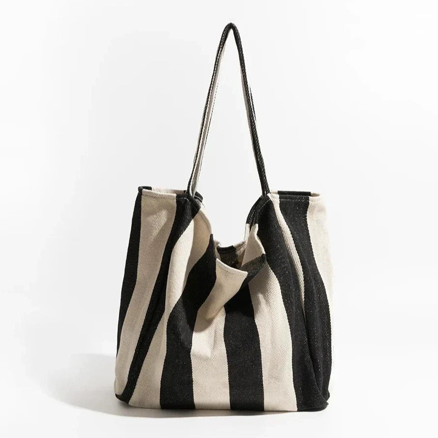 LZINA™ | Striped linen tote bag