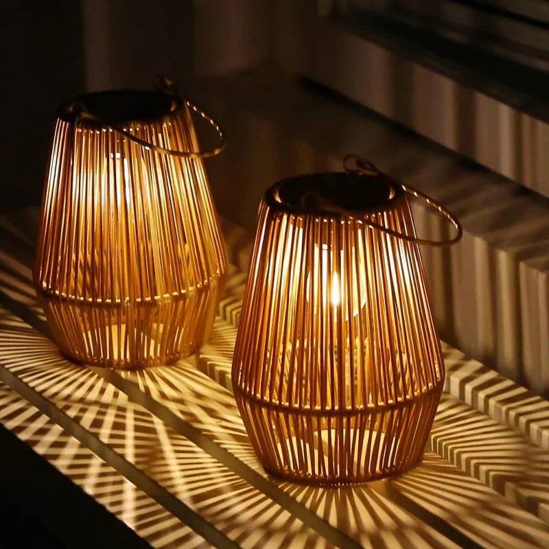 LZINA™ | Solar Outdoor Handwoven Garden Lamps | Waterproof Landscape Light for Villa & Terrace Decoration - Alpho