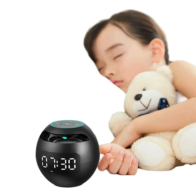 LZINA™ | Digital LED Alarm Clock with Bluetooth Speaker & Colorful Night Light – Motion Sensor, Rechargeable, 5W Sound