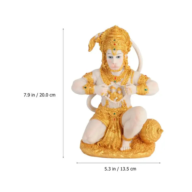 LZINA™ | 1 Piece Hanuman Buddha Monkey God Figurine Southeast Asian Style Home Sculpture Lord Hanuman Statue Buddha Figur Ornament