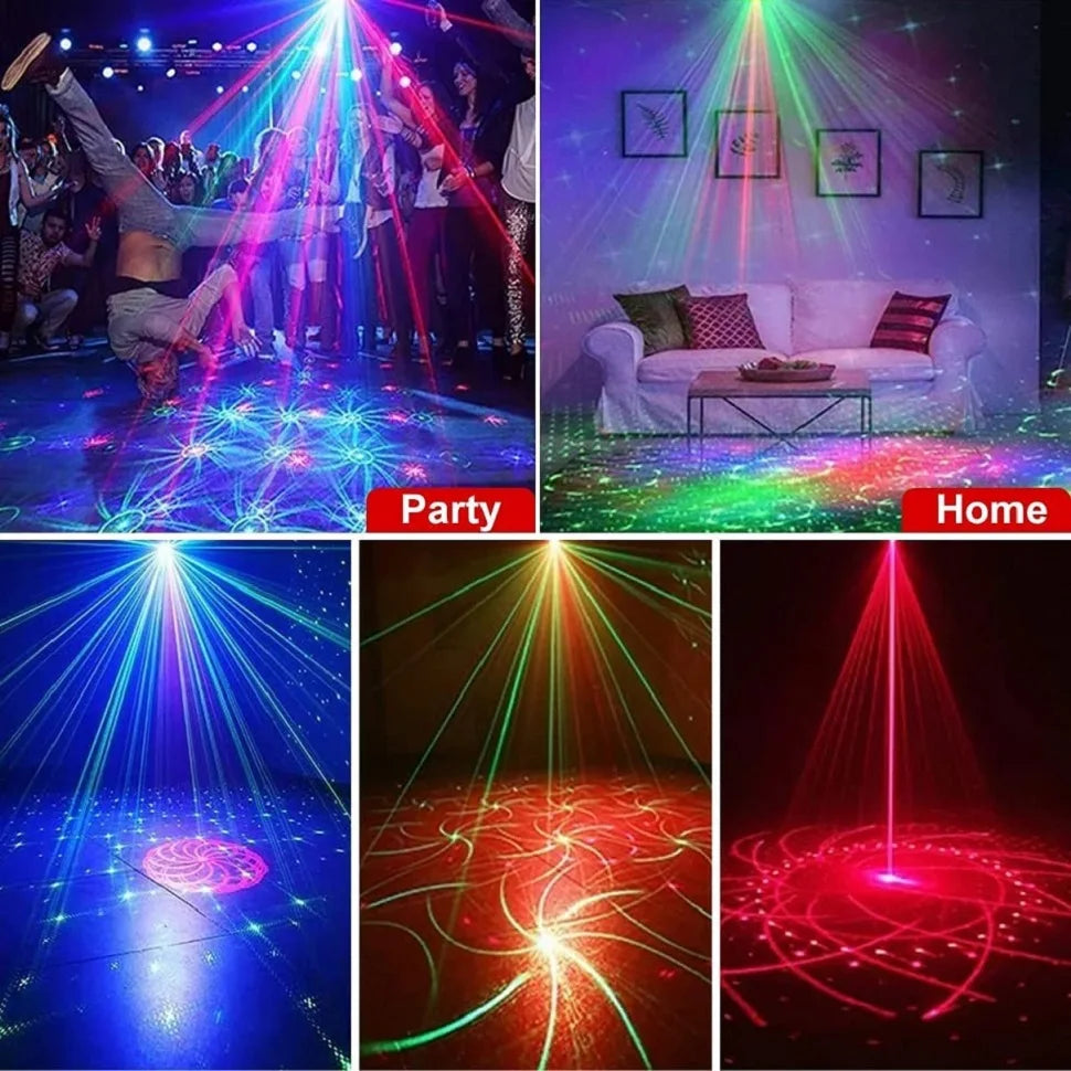 BowLift RGB Disco Lights – Stage DJ Laser Projector with Strobe for Club, Home & Holiday Party Decor