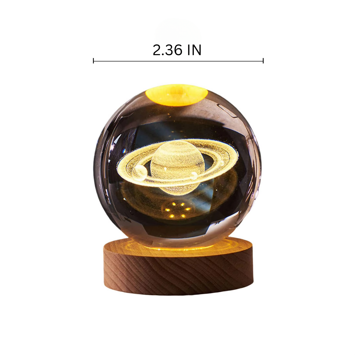 LZINA™ | 2.36 in RGB Crystal Ball Night Light with Milky Way and Moon - Cosmos-Inspired Bedside Decoration