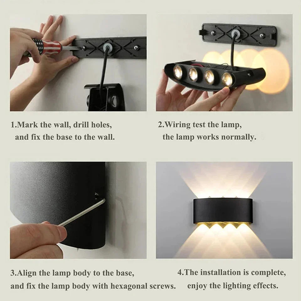 BowLift: Modern Indoor/Outdoor LED Wall Lamp — Versatile Lighting for Any Space