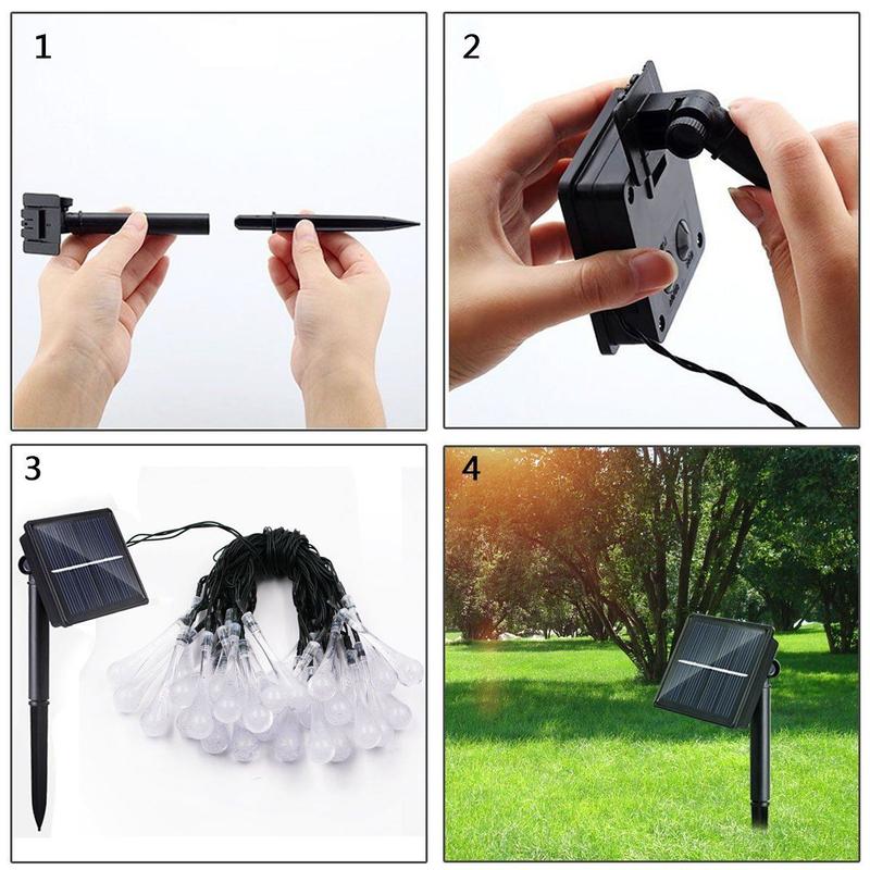 LZINA™ | Solar Water Droplet String Lights