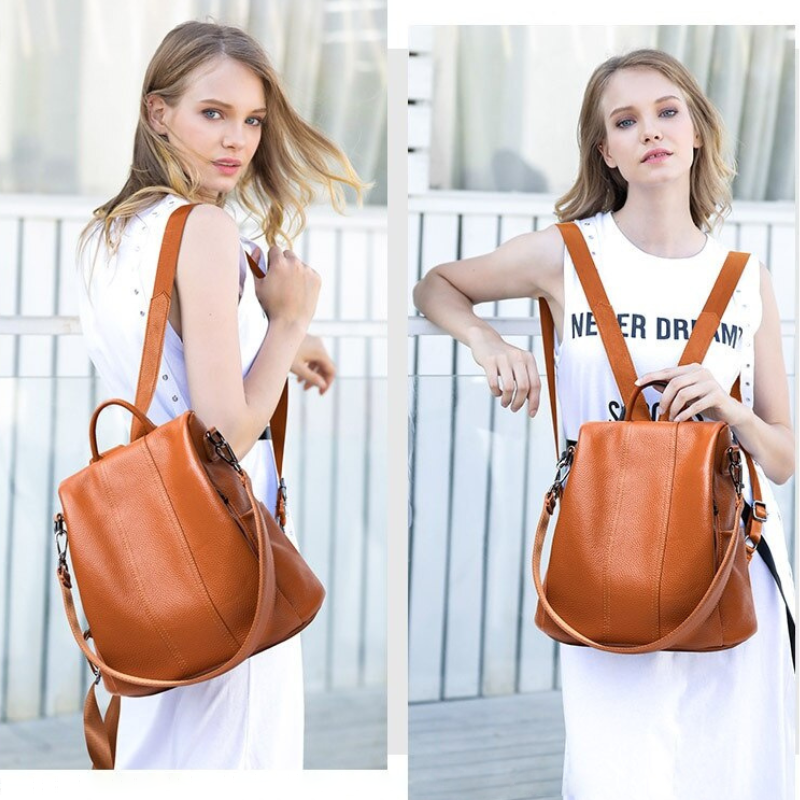 BowLift | Theft-resistant leather backpack