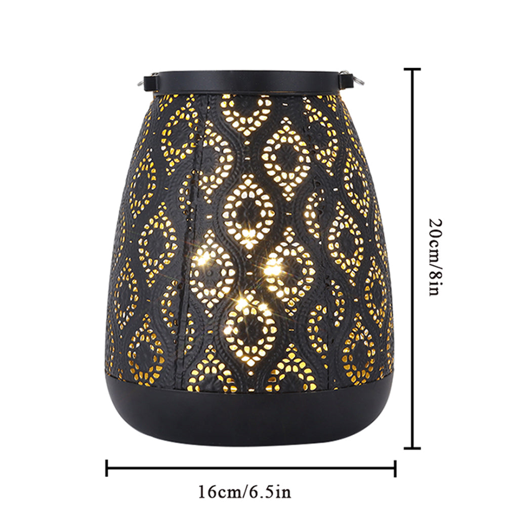 BowLift Moroccan-Style Black Metal Battery-Operated Table Lamp – Cordless, Elegant Lighting for Any Space