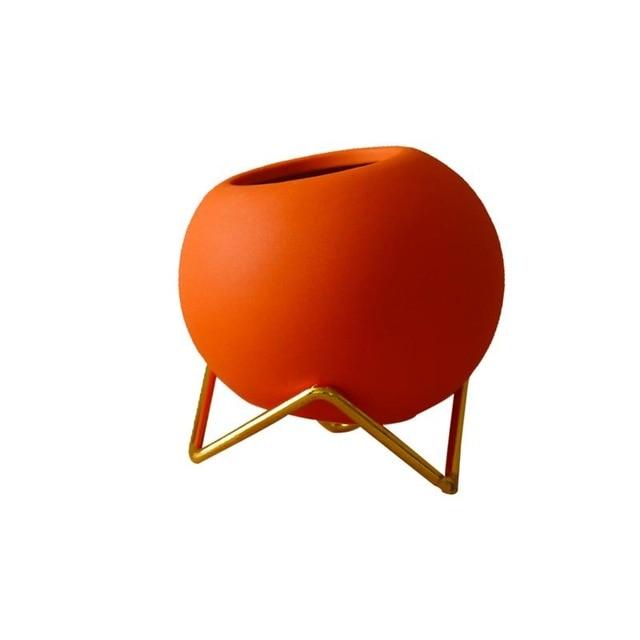 LZINA™ | Abstract Colors Ceramic Flower Pots with Stand
