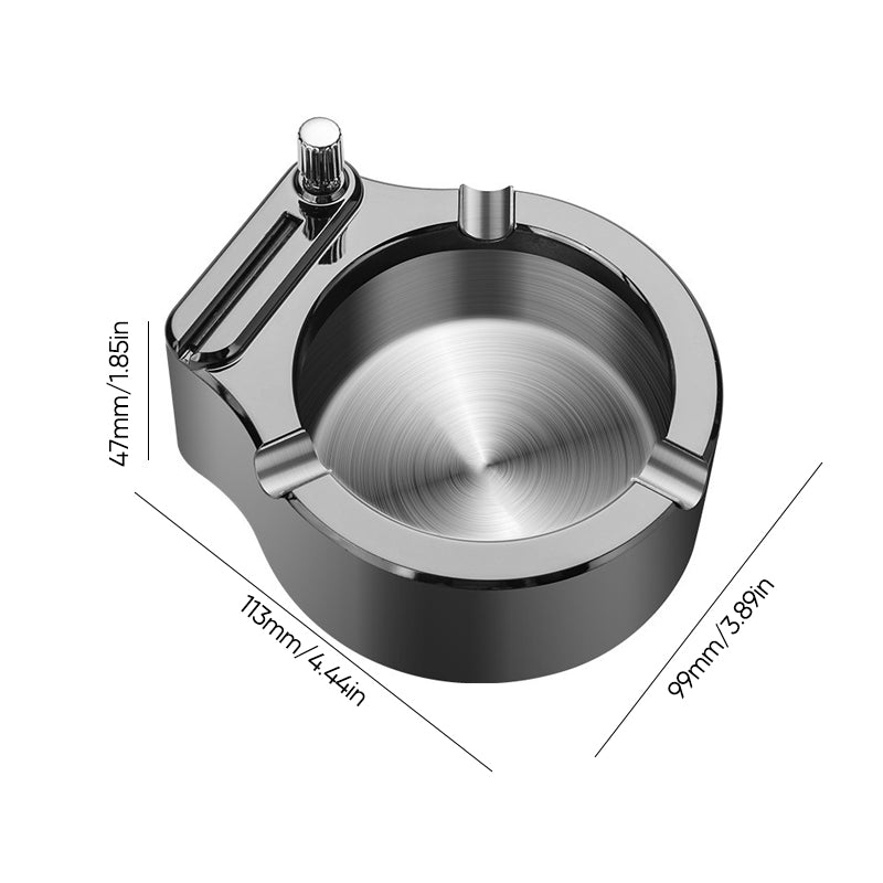 LZINA™ | Retro Metal Ashtray, Cigarette Lighter