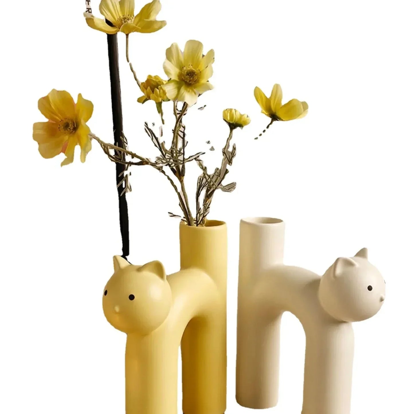 LZINA™ | Matte Kitten Flower Vase