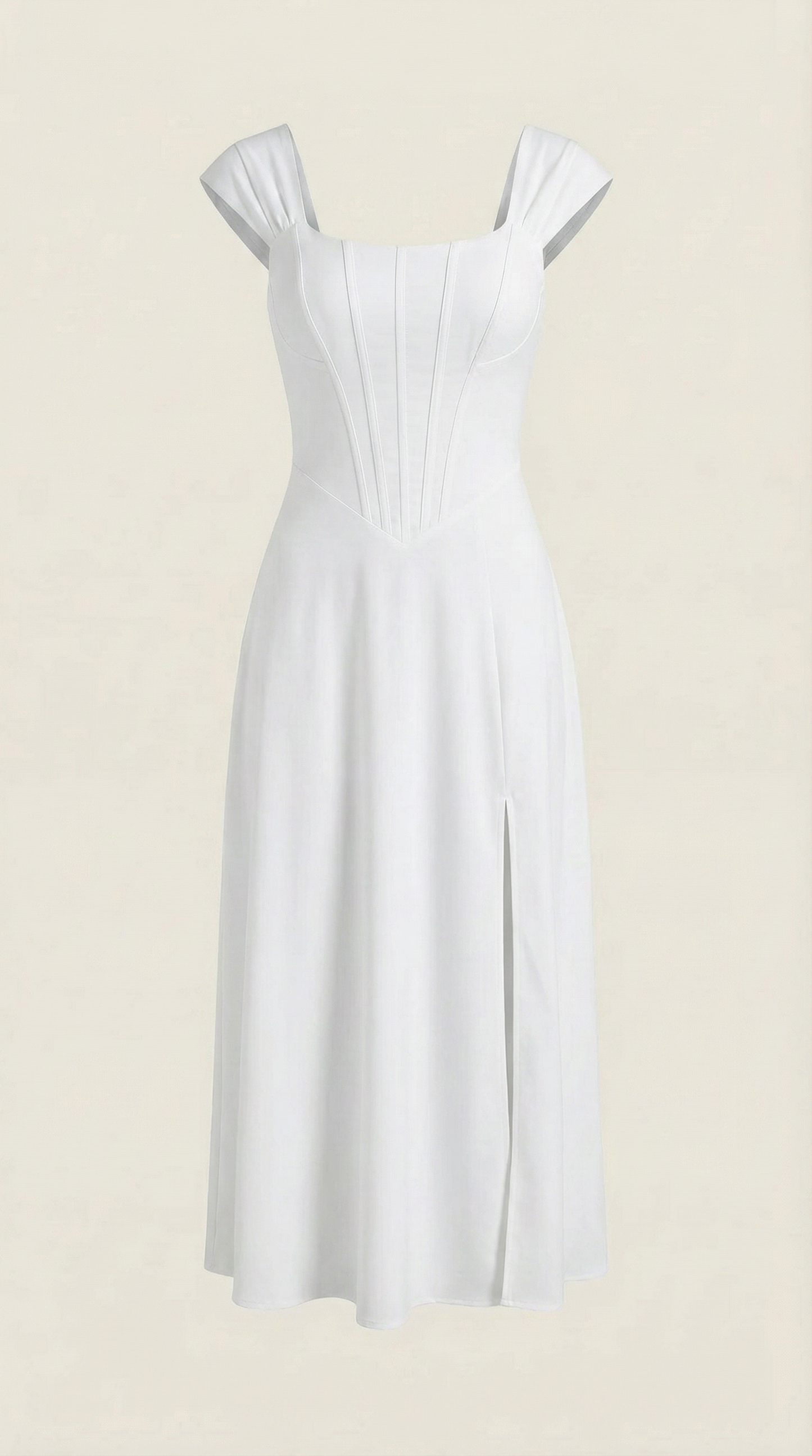 Women's Floral Wedding Guest A-Line Midi Dress with Side Slit