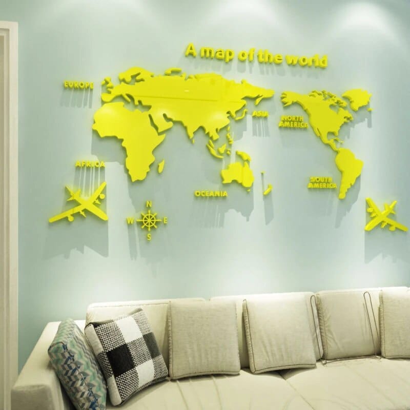 LZINA™ | 3D World Map Wall Sticker