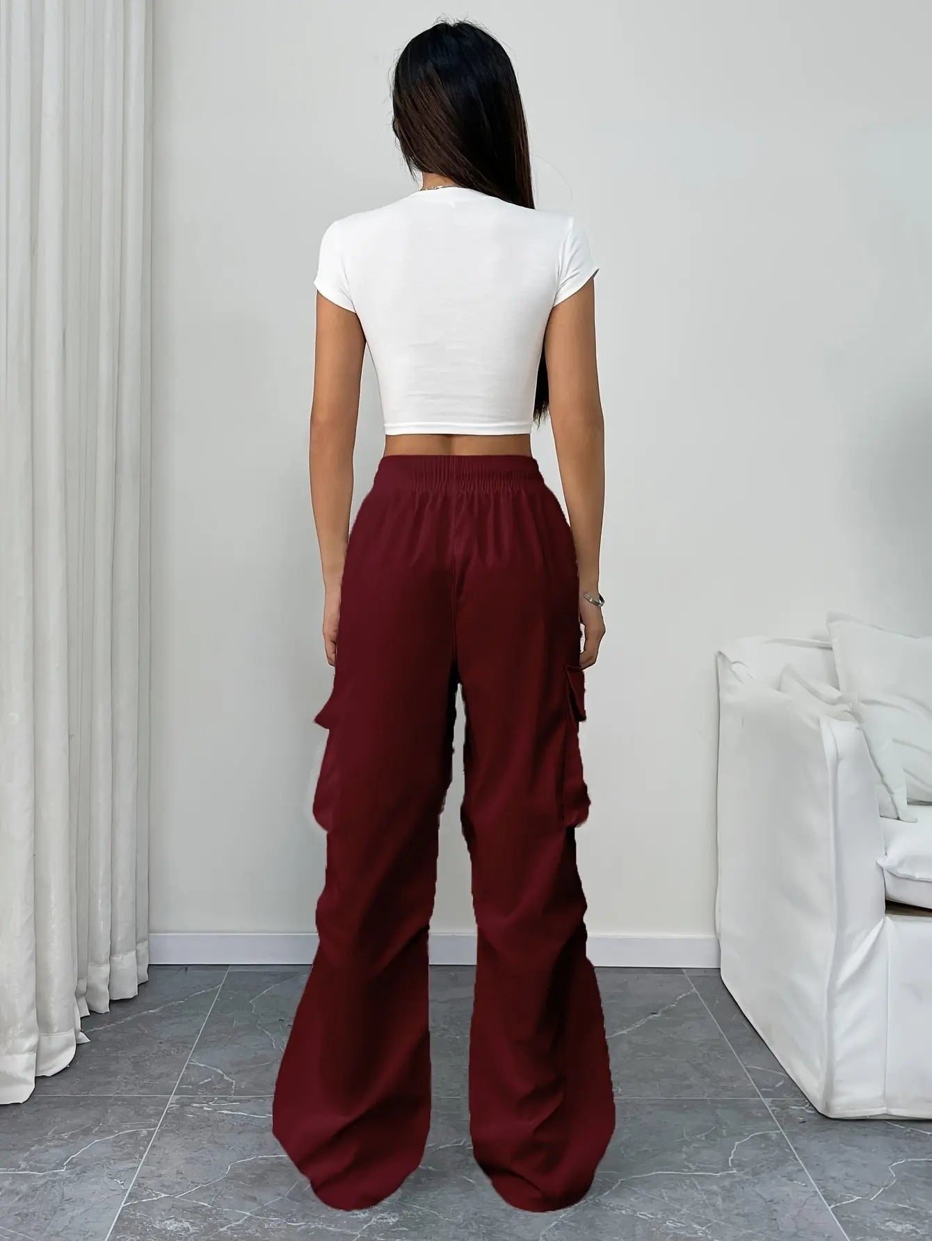 Parachute Trousers, Parachute Pants & Cargo Trousers – Wide Leg Drawstring Cargo Pants with Utility Pockets, Adjustable Hem, Relaxed Fit
