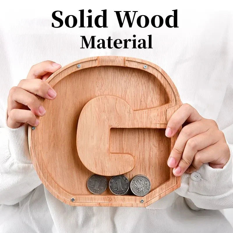 LZINA™ | Wooden Alphabet Letters 'Initial' Piggy Bank