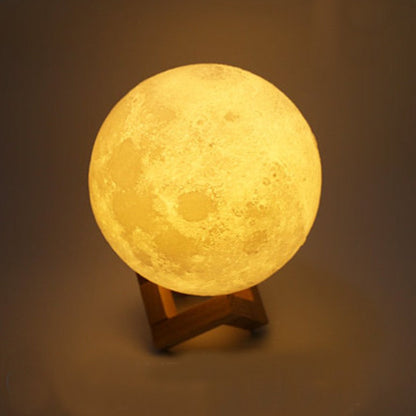LZINA™ | Rechargeable 3D Moon Night Light, with Touch Control & USB Charging Cable, Best Gift for Friends, Kids and More