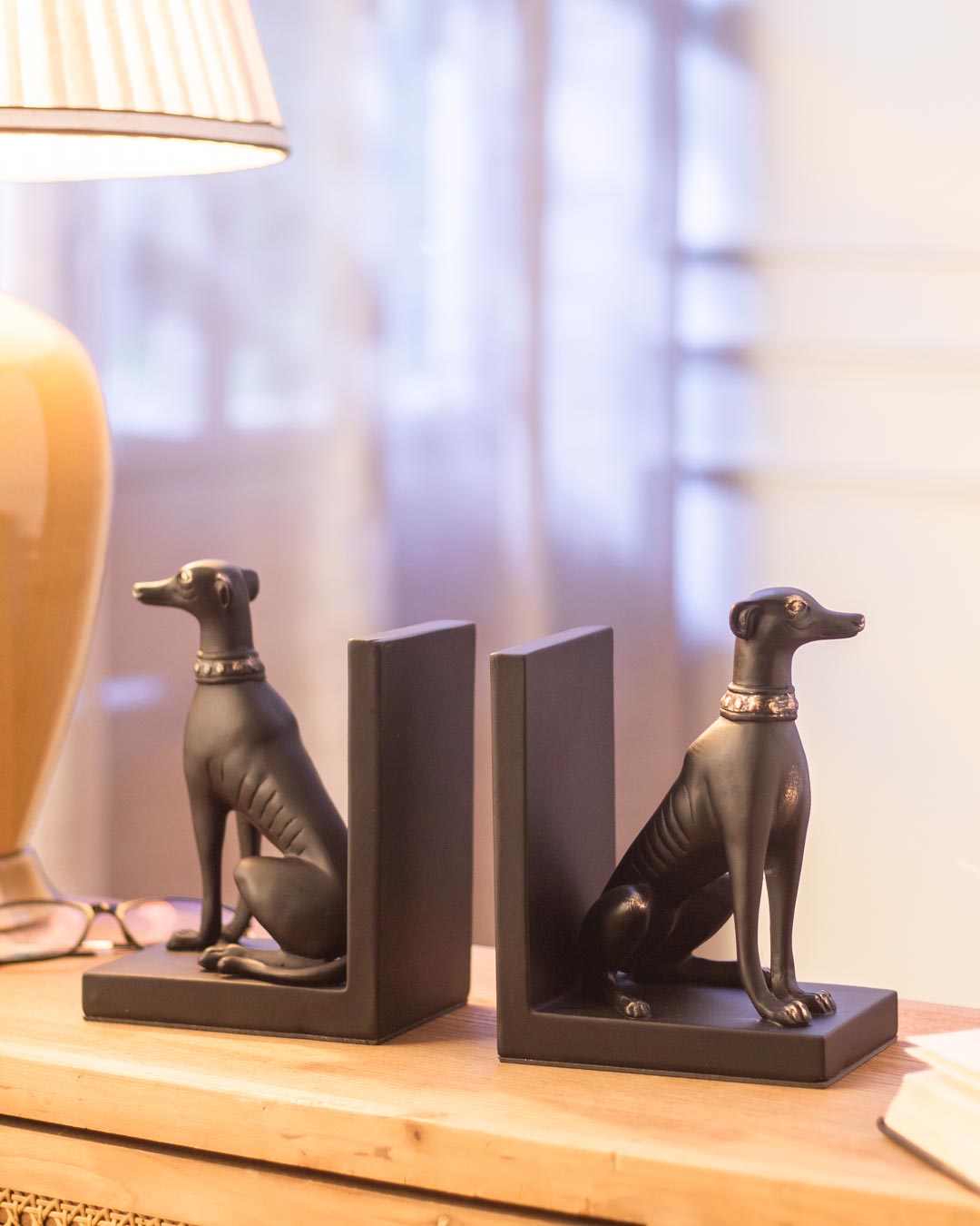 LZINA™ | Guard Dog Bookend Set - Black