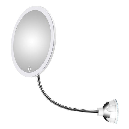Makeup mirror with LED &amp; magnification - with suction cup and flexible arm | Bowlift