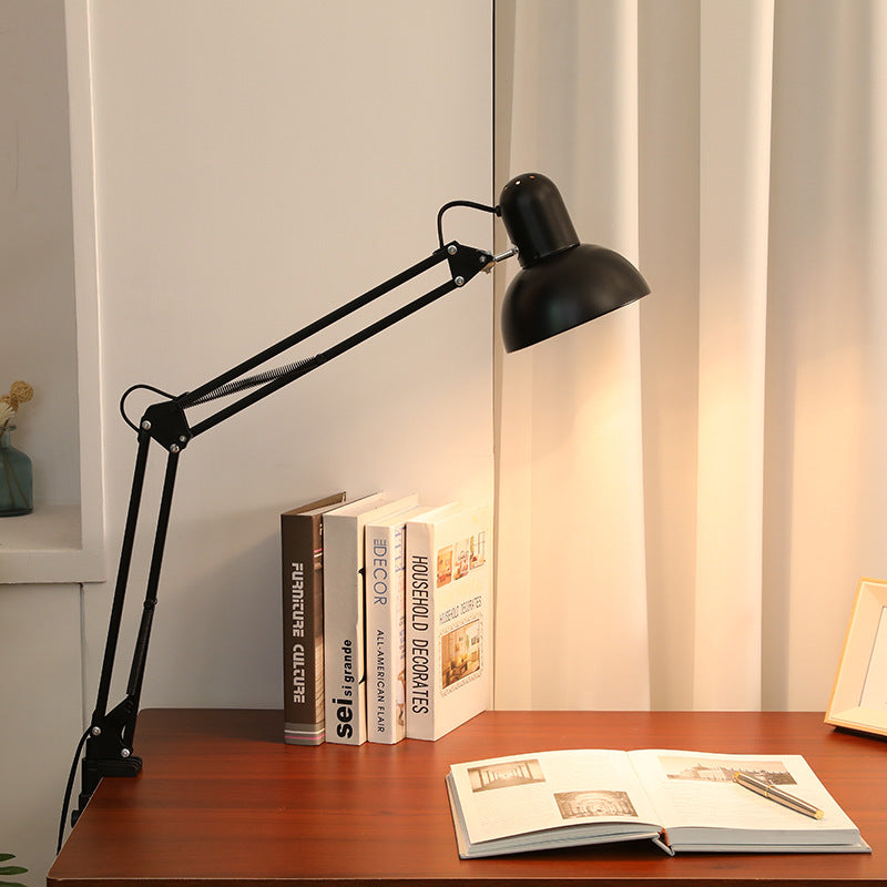 BowLift | Modern Minimalist Retractable Table Lamp with Long Arm and Clip, ABS Plastic, 1-Light Bedside Lamp for the Bedroom