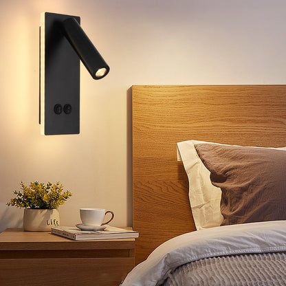 BowLift Modern Minimalist LED Wall Lamp – Rectangular and Round Iron-Aluminum Design for Bedroom