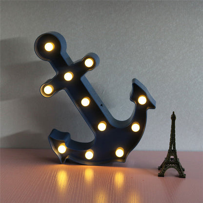 BowLift Scandinavian-Modern Boat Anchor LED Wall Sconce — Battery-Powered ABS Lamp