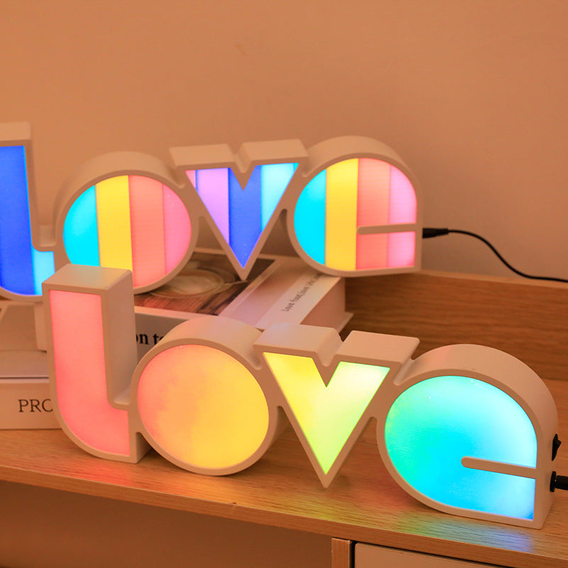 BowLift Modern Art Deco Waterproof PS Love Letters LED Table Lamp – Perfect Bedroom Accent
