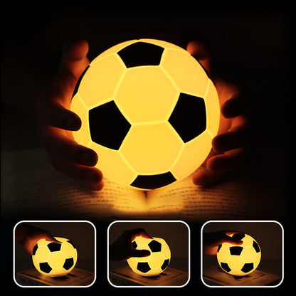 BowLift Creative Soccer Silicone LED Night Light — USB-Charging Table Lamp